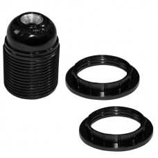 Ντουί Ε27 Βακελίτου με Ροδέλες και Σπείρωμα M10 (1/8'') Μαύρο 16-001111